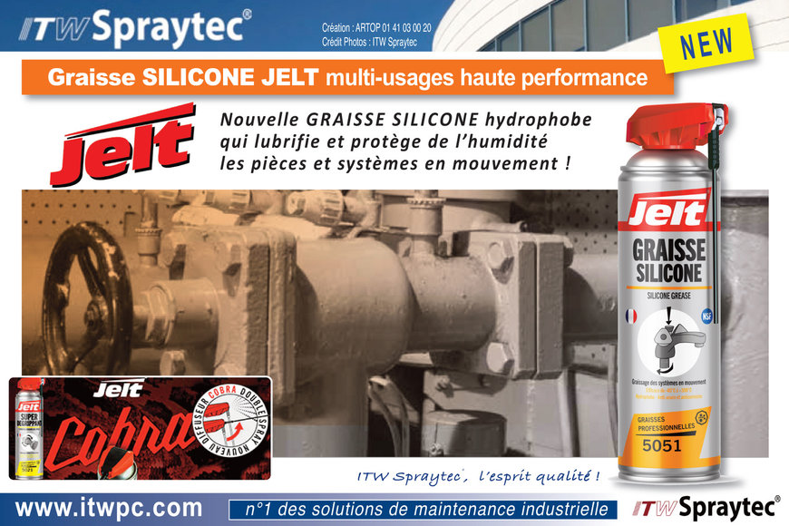 ITW Spraytec innove encore pour la maintenance professionnelle et annonce la sortie d’un nouvelle graisse multi-usages haute performance pour la protection anti-usure et anti-corrosion des pièces et systèmes en mouvement